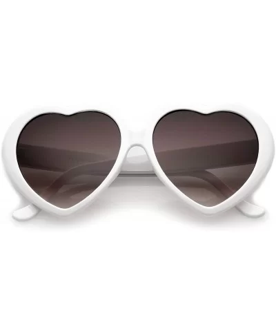 Women's Oversize Gradient Lens Heart Sunglasses 55mm - White / Lavender - CZ12NDAKU4U $17.64 Oversized