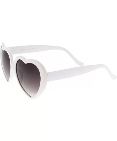 Women's Oversize Gradient Lens Heart Sunglasses 55mm - White / Lavender - CZ12NDAKU4U $17.64 Oversized