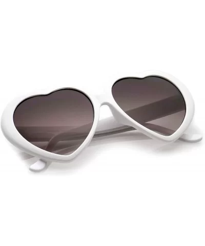 Women's Oversize Gradient Lens Heart Sunglasses 55mm - White / Lavender - CZ12NDAKU4U $17.64 Oversized