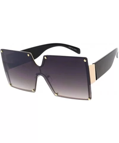 Retro Fashion Ultra Bold Square Frame Thick Sunglasses - Black - CA18ASZAL4W $15.32 Square