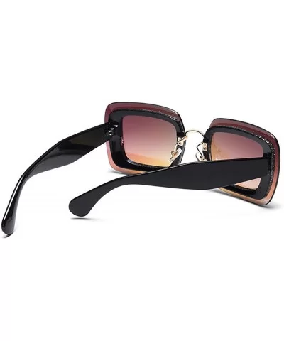 Chic Oversized Square Sunglasses Sunnie for Women - E - CV12N8UKU4F $32.17 Aviator