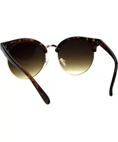 Womens Round Horn Rim Sunglasses Retro Chic Design Shades UV 400 - Tortoise (Brown) - CN18QTQ95G3 $13.56 Round