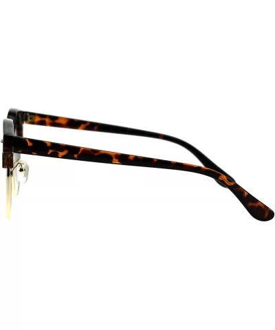 Womens Round Horn Rim Sunglasses Retro Chic Design Shades UV 400 - Tortoise (Brown) - CN18QTQ95G3 $13.56 Round