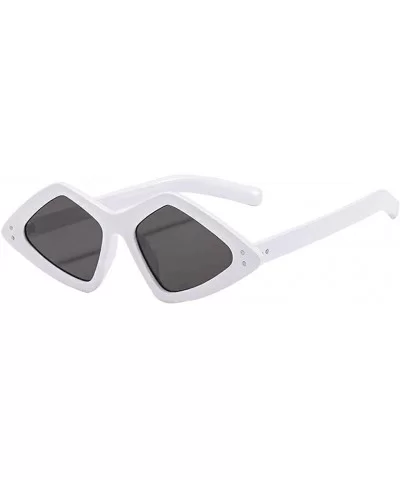Vintage Sunglasses For Women Retro Irregular Pc Material Frame Glasses Outdoor Eyewear Premium Eyeglasses - White - CC18RUIA7...