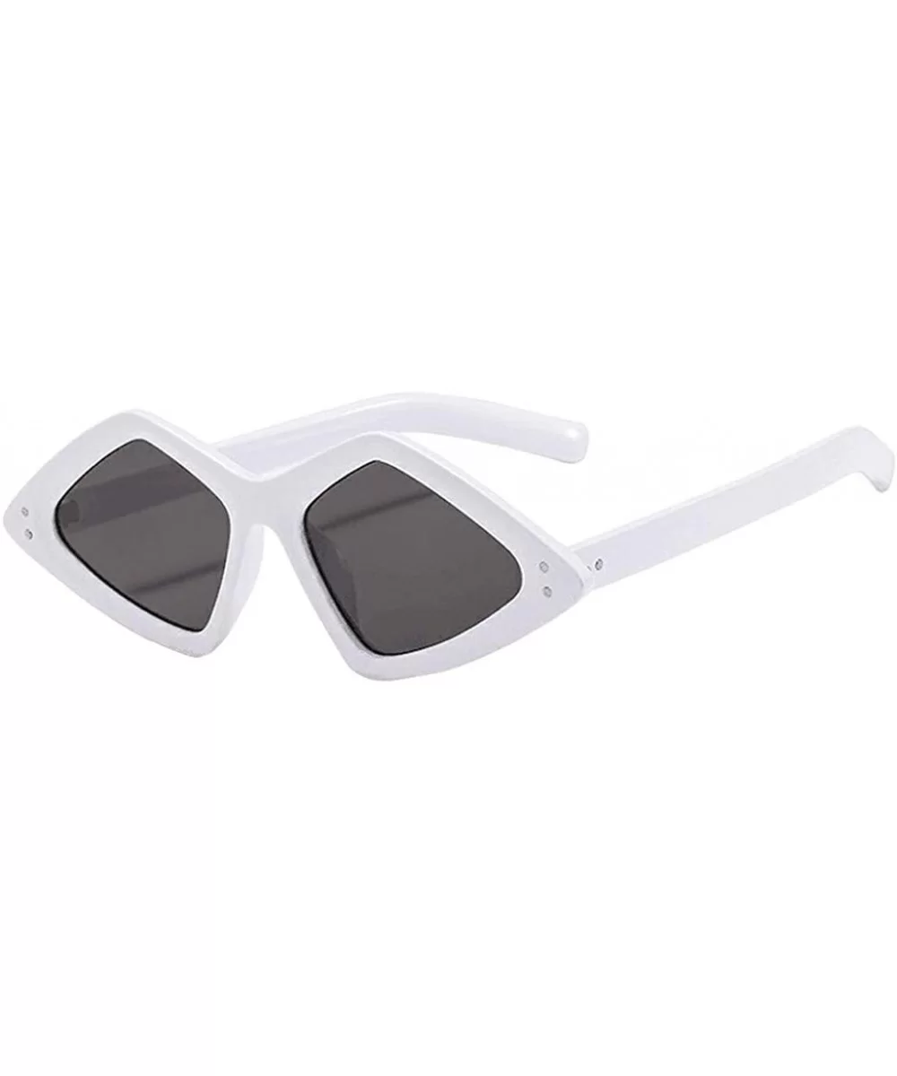 Vintage Sunglasses For Women Retro Irregular Pc Material Frame Glasses Outdoor Eyewear Premium Eyeglasses - White - CC18RUIA7...