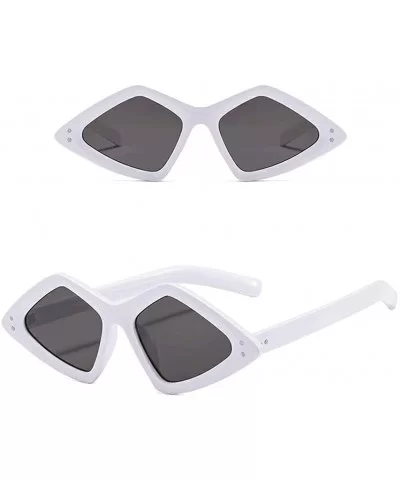 Vintage Sunglasses For Women Retro Irregular Pc Material Frame Glasses Outdoor Eyewear Premium Eyeglasses - White - CC18RUIA7...