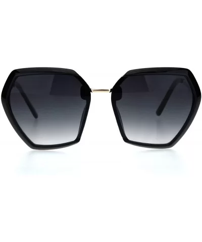 Womens Exposed Lens Mod Octagonal Butterfly Designer Style Sunglasses - Black Smoke - C418I63KOI5 $17.72 Butterfly