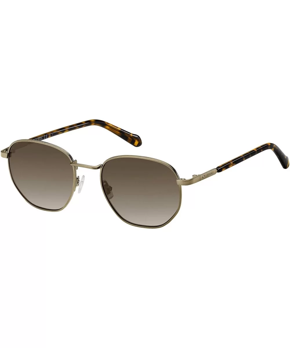 Men's Leland Round Sunglasses FOS3093 - Antigue Gold - CB18UMDYOXD $85.86 Aviator