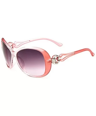 Women Fashion Oval Shape UV400 Framed Sunglasses Sunglasses - Pink - CN196ICX78O $34.87 Oval
