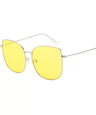 New Retro Metal Square Gradient Sunglasses Fashion Luxury Mirror Oversized Women Vintage UV400 - 3 - C1198A74DLX $55.19 Square