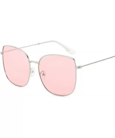 New Retro Metal Square Gradient Sunglasses Fashion Luxury Mirror Oversized Women Vintage UV400 - 3 - C1198A74DLX $55.19 Square