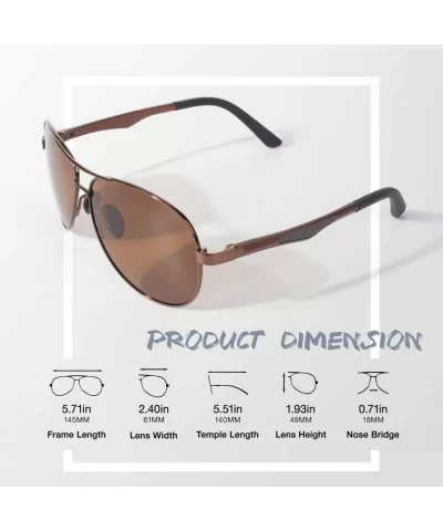 Polarized Sunglasses for Men Women Al-Mg Lightweight Driving Sun Glasses - A Brown Frame Green Lens/Polarized - CM18N0I3LIU $...