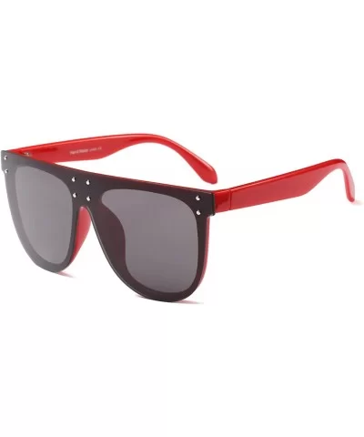 Women Vintage Oversized Sunglasses UV400 Female Square Eyewear B2285 - Red - CY18TLK9LN8 $17.45 Square