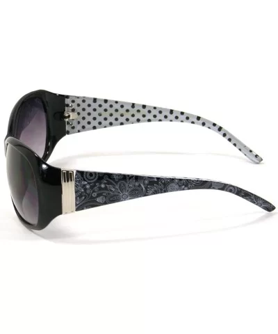 Womens Classic Retro Vintage Oval Round Shield Sunglasses SS9659 - Black - CX11GBZ6MB1 $14.06 Oval