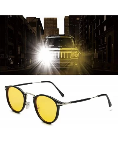 Anti-Blue Light Night Vision Glasses Radiation Protection Trendy Round Driving Sunglasses for women - C1 - C1187ARY6KG $22.75...