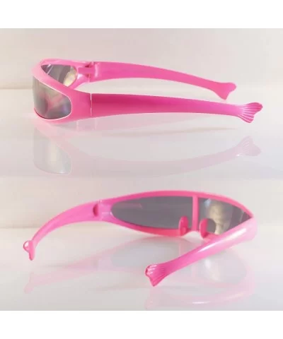 Futuristic Smoke Mono Lens Color Frame Cyber Robot Sunglasses A274 - Pink - C018RS2ILTG $11.86 Shield