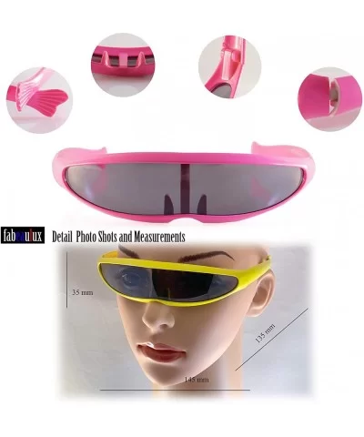 Futuristic Smoke Mono Lens Color Frame Cyber Robot Sunglasses A274 - Pink - C018RS2ILTG $11.86 Shield