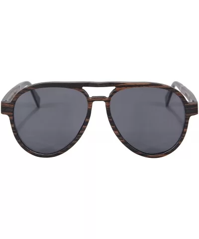 Women/Men Polarized Wood Sunglasses Anti-glare Sun Glasses-SG73001 - Ebony- Grey - CO18DUK8KZX $56.56 Aviator
