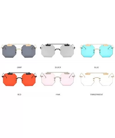 Arrival Designer Sunglasses irregular Glasses - Red - CA18LGU5LR8 $18.56 Rimless