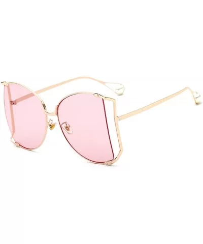 Oversized Sunglasses Women Gradient Men Vintage Metal Sun Glasses Grey Trendy Sunglass O157 - C1 Gold-grey - CC198ZRDOYX $57....