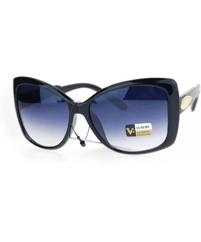Square Butterfly Oversized Frame Sunglasses Womens Eyewear UV 400 - Black - C8186COO5EN $16.78 Butterfly