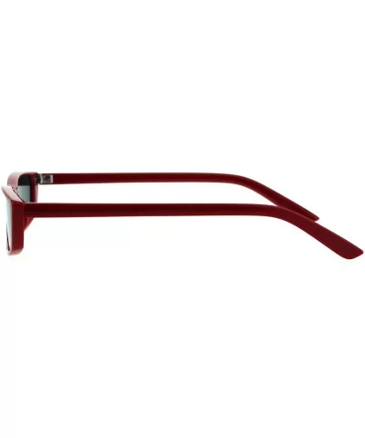 Womens Trendy Skinny Sunglasses Wide Rectangular Frame UV 400 - Red (Black) - CN18GNIHM8Z $13.48 Rectangular