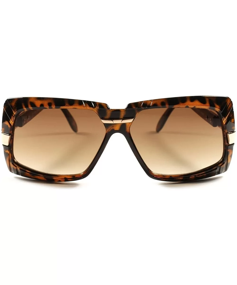 Hip Hop Rapper Mens Womens Look Rich Swag Square Sunglasses - Tortoise - C818XGXY2TW $12.22 Rectangular