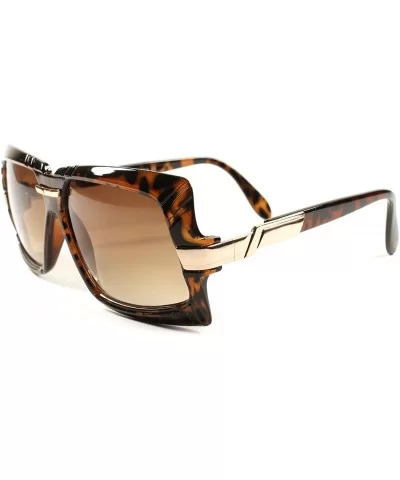 Hip Hop Rapper Mens Womens Look Rich Swag Square Sunglasses - Tortoise - C818XGXY2TW $12.22 Rectangular