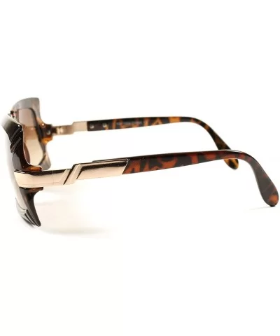 Hip Hop Rapper Mens Womens Look Rich Swag Square Sunglasses - Tortoise - C818XGXY2TW $12.22 Rectangular