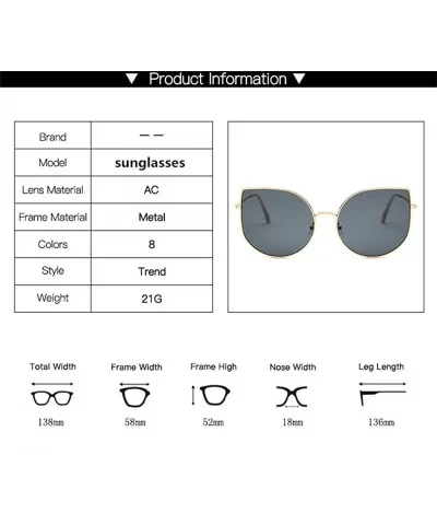 2019 New Big Cat Eye Sunglasses Women Men Luxury Brand Designer Fashion C7 - C8 - C318YZTAC66 $10.80 Aviator