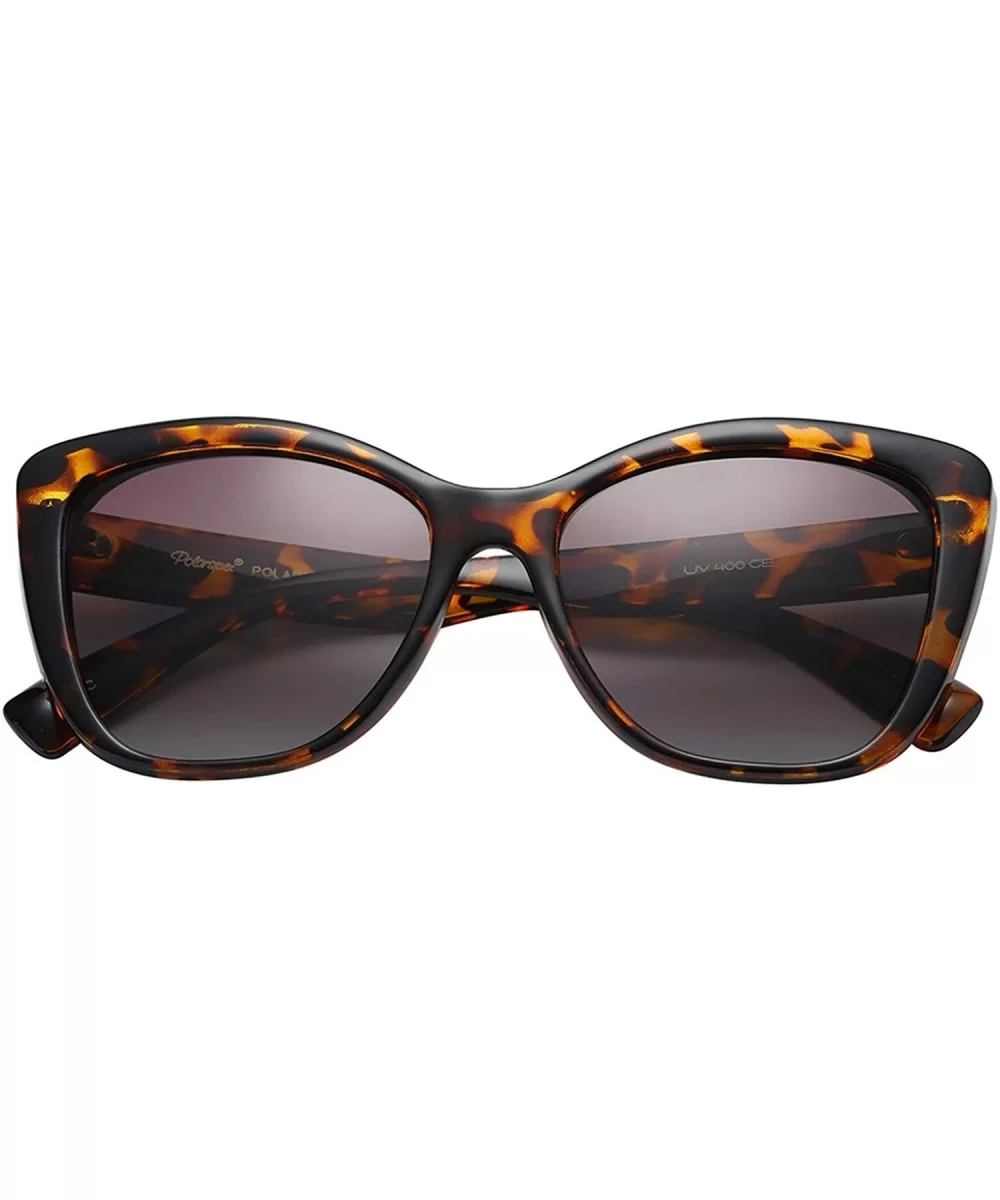 Polarized Woman's Classic Jackie-O Cat Eye Retro Fashion Sunglasses - Brown Tortoise - Polarized Gradient Brown - C5188X3X9DI...