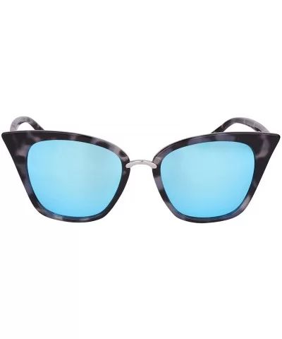 Womens Cat Eye Mod Fashion Sunglasses Eyeglasses - Purple Leopard / Blue Mirror - CE18228KWIG $24.00 Cat Eye