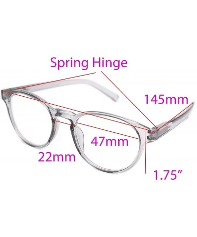 shoolboy fullRim Lightweight Reading spring hinge Glasses - Z2 Transparent Grey - CZ18ARS5XW2 $27.40 Round