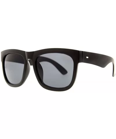 Oversized Sunglasses Super Dark Lens Black Thick Horn Rim Frame - CL11D8YCOW9 $12.69 Aviator