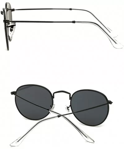 Vintage Metal Round Oversized Sunglasses & Case Designer Sunglasse Women - Silver&silver - CR1808EUM8X $18.84 Sport