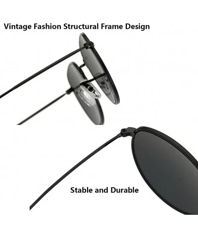 Vintage Metal Round Oversized Sunglasses & Case Designer Sunglasse Women - Silver&silver - CR1808EUM8X $18.84 Sport