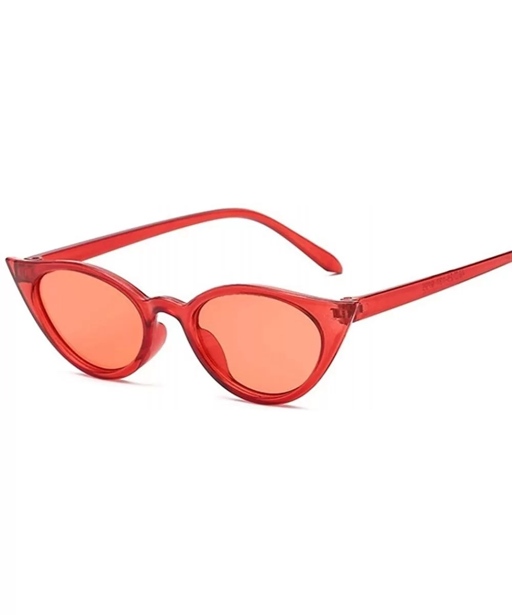 Cateye Women Sunglasses Classic Retro Vintage Oval Sunglasses For Women Eeywear UV400 - Redgray - CY1999HEX2L $13.10 Oval