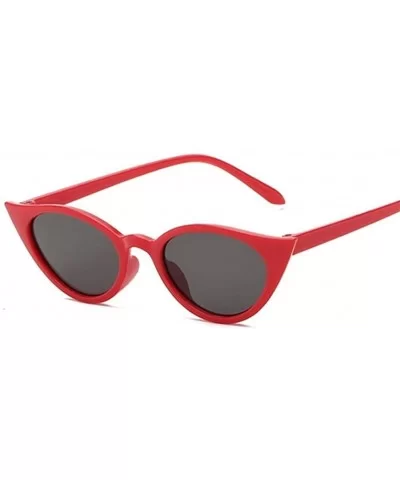 Cateye Women Sunglasses Classic Retro Vintage Oval Sunglasses For Women Eeywear UV400 - Redgray - CY1999HEX2L $13.10 Oval