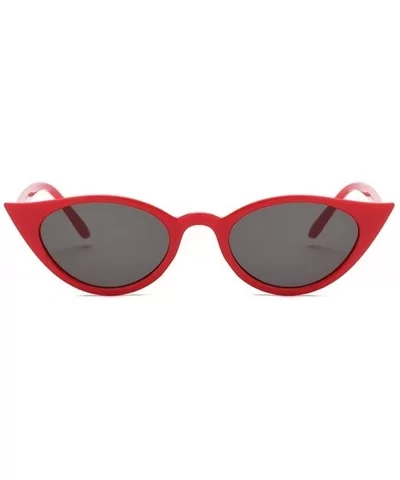 Cateye Women Sunglasses Classic Retro Vintage Oval Sunglasses For Women Eeywear UV400 - Redgray - CY1999HEX2L $13.10 Oval