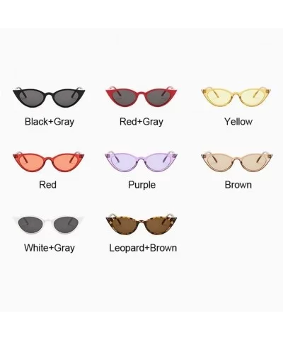 Cateye Women Sunglasses Classic Retro Vintage Oval Sunglasses For Women Eeywear UV400 - Redgray - CY1999HEX2L $13.10 Oval