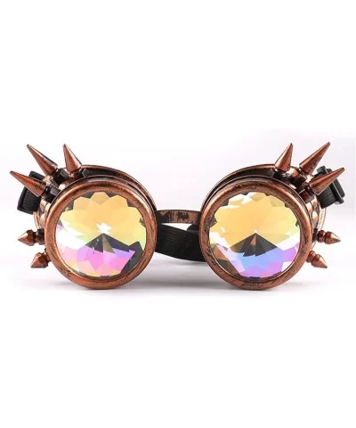 EDM Rave Festival Rainbow Kaleidoscope Diffraction Glasses & Goggles - Spikey Copper/Holographic - CM18ZG9HEYG $16.33 Goggle