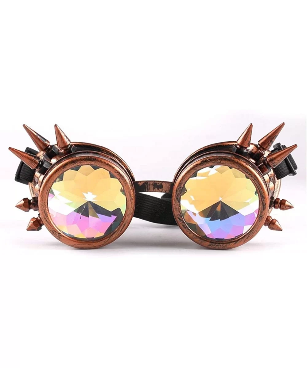 EDM Rave Festival Rainbow Kaleidoscope Diffraction Glasses & Goggles - Spikey Copper/Holographic - CM18ZG9HEYG $16.33 Goggle