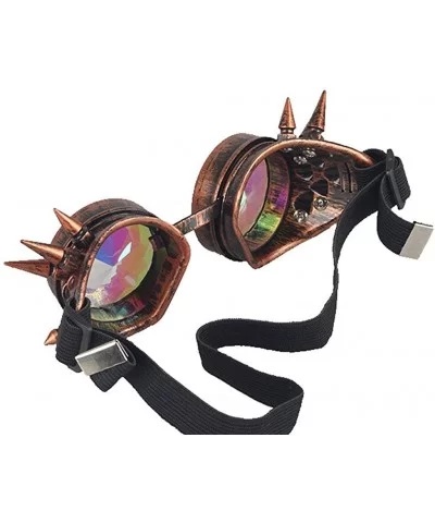 EDM Rave Festival Rainbow Kaleidoscope Diffraction Glasses & Goggles - Spikey Copper/Holographic - CM18ZG9HEYG $16.33 Goggle