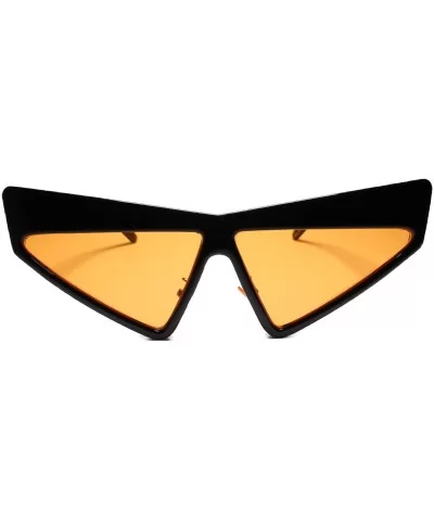 Womens Unique Funky Retro 70s Style Mirrored Lens Cat Eye Sunglasses - Orange - CG18UNCKSR9 $16.86 Cat Eye