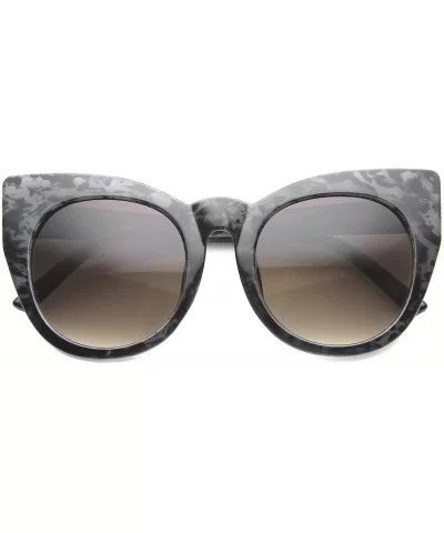 Women's Oversize Chunky Bold Frame Round Lens Cat Eye Sunglasses 54mm - Dark-grey / Lavender - C9127Y60GXF $12.35 Cat Eye