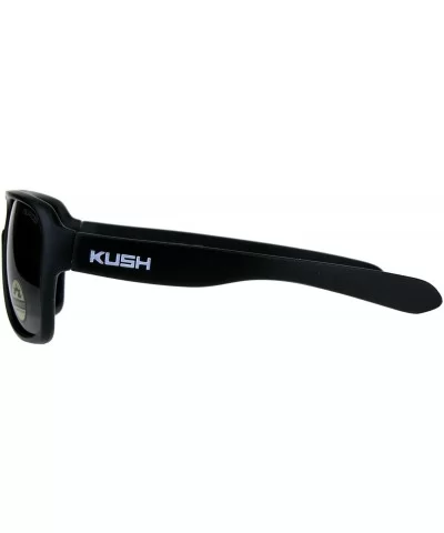Polarized Lens Kush Sunglasses Mens Matte Black Racer Frame UV 400 - Black/White - CF18KOGKS0S $18.22 Sport