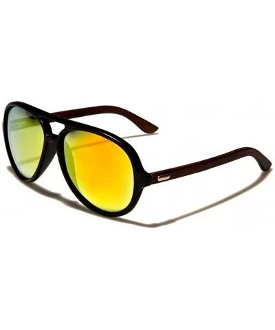 Wood Polarized Sunglasses - WD-2010-CM-POL - Color 01 - CP196COGNEA $31.69 Aviator