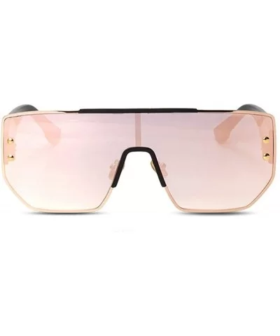 Luxury Vintage Shield Sunglasses Unisex Brand Designer 2018 Square Oversized Sunglass Mirror - Pink - CZ18LNYIZ0U $18.19 Over...