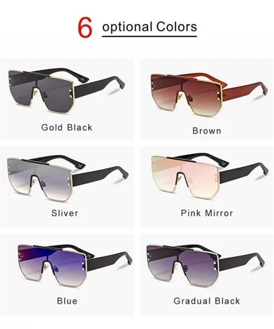 Luxury Vintage Shield Sunglasses Unisex Brand Designer 2018 Square Oversized Sunglass Mirror - Pink - CZ18LNYIZ0U $18.19 Over...