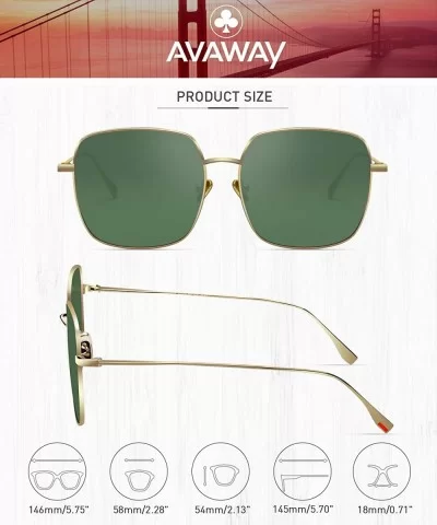 Women's Polarized Sunglasses 100% UV Protection Eyewear for Driving Golf Casual Fashion - Green Lens - CG18TTT5L2A $32.30 Sport